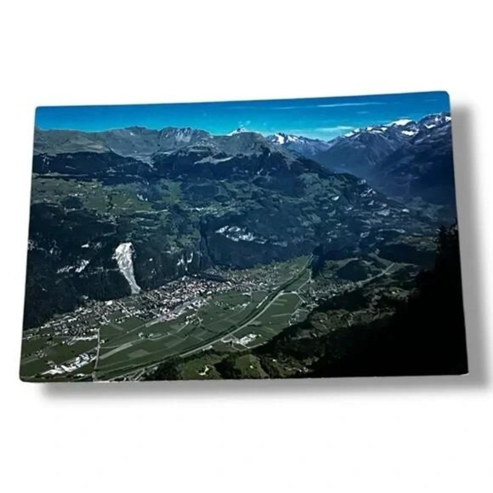Postcard Meiringen Berner Oberland Blick auf Hasliburg Switzerland 4x6 Cont C277
